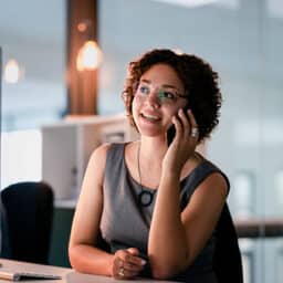 Woman talking on her phone.